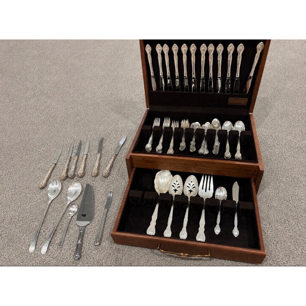 Vintage Community silver platted utensil and serving set with some extra items